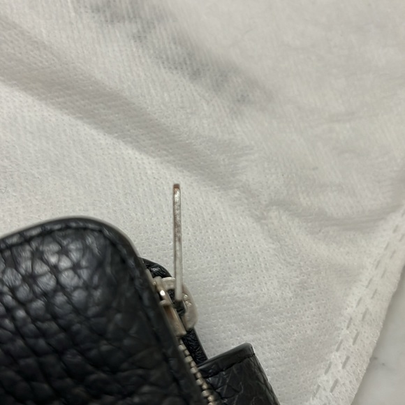 👛 All Saints - Black Pebbled Leather Compact Wallet with Detachable Coin Purse - Picture 7 of 7